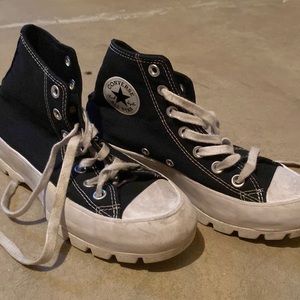 Black High Top Platform Converses